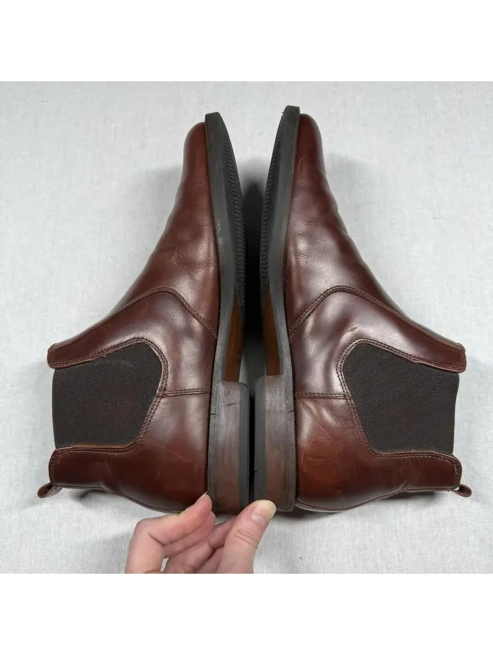 JOHNSTON & MURPHY‎ Chelsea Boots Men Sz 8M Brown Leather Comfort Chukka Shoes